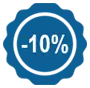 10% жеңілдік белгісі