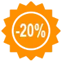 20% жеңілдік белгісі